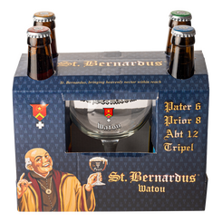 St. Bernardus gift pack 4 x 330ml  plus glass