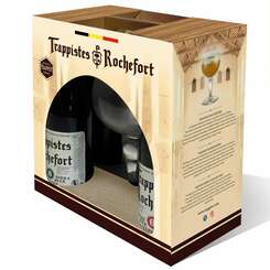 Trappistes Rochefort Gift Pack 4 x 330ml plus Glass